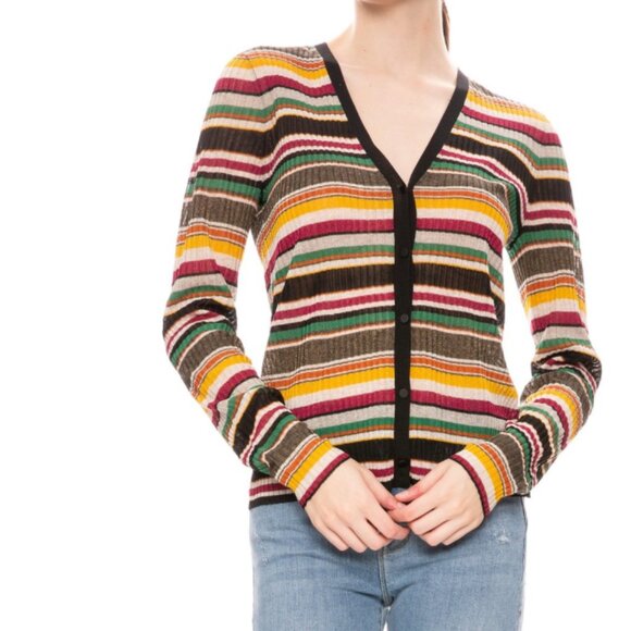Veronica Beard Keke Striped Knit Cardigan sz 3XL - Picture 10 of 10